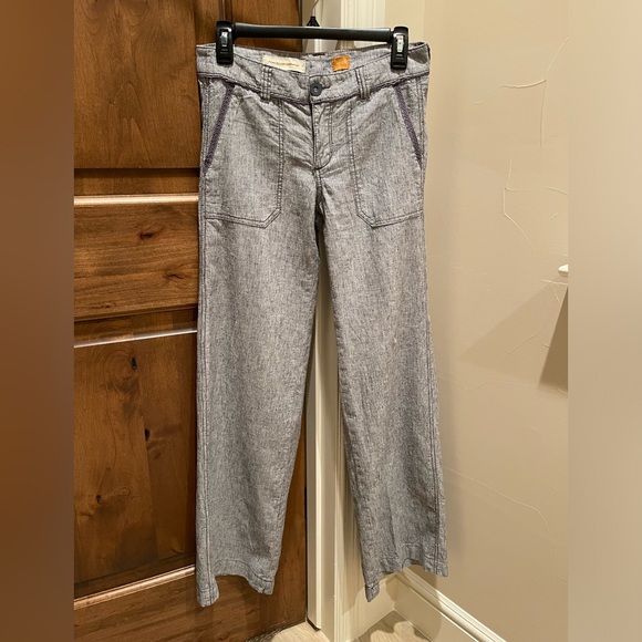 Anthropologie Pilcro Sz 2 Linen striped pants - Picture 3 of 12
